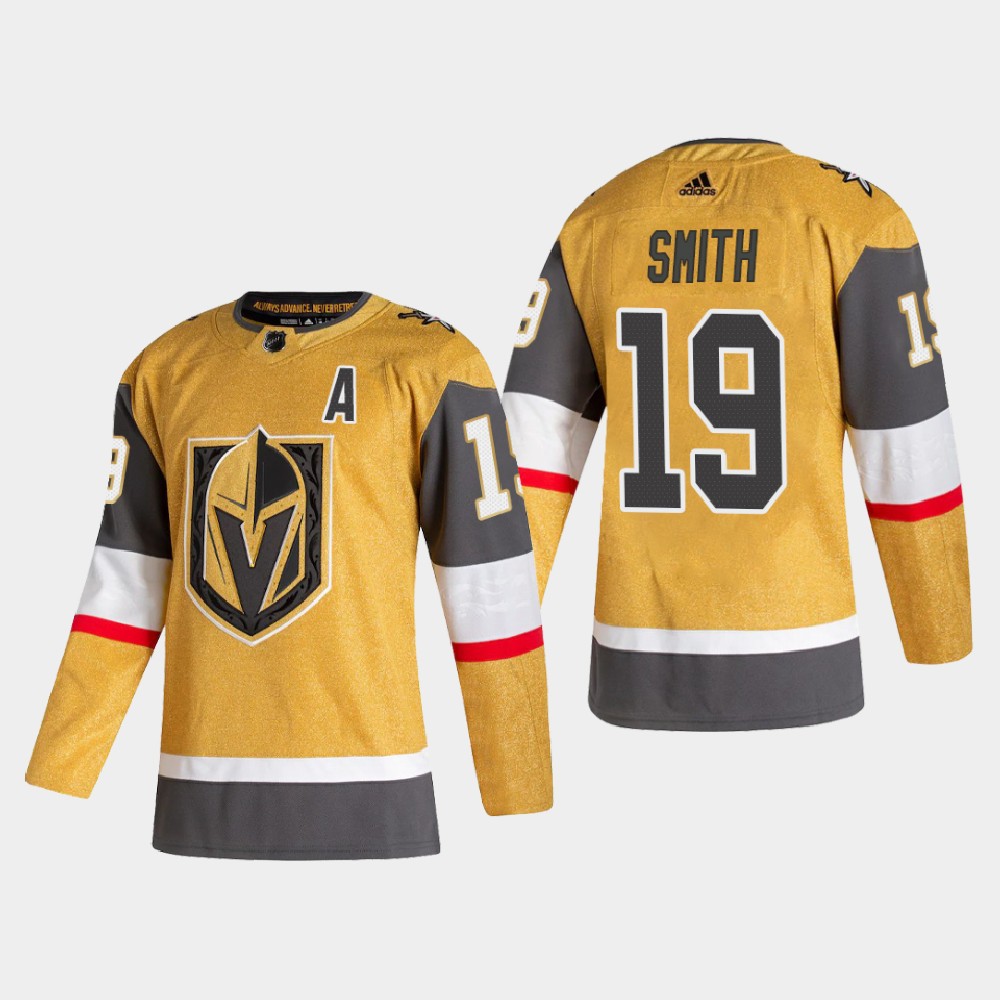 Vegas Golden Knights 19 Reilly Smith Men Adidas 2020 Authentic Player Alternate Stitched NHL Jersey Gold